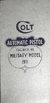 Colt Automatic Pistol Caliber .45 Military Model 1911 - Cover